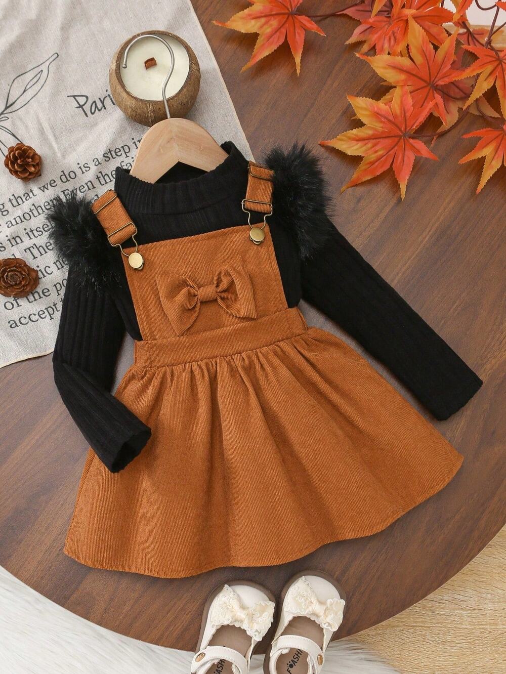 Adjustable Buckle Shoulder Strap Skirt Set